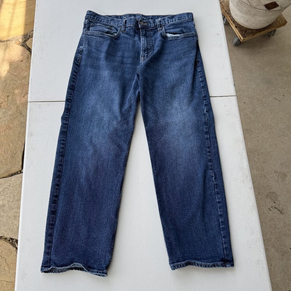 Old Navy Loose Straight Dark Wash Jeans (36×30)